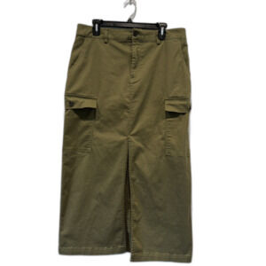 Jason Wu Skirt Midi Cargo Long Khaki Green Military Y2K Skirt Women sz Large